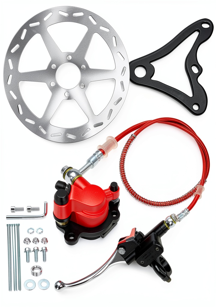 Mini bike equipped with hydraulic brake kit in action