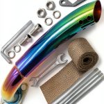 Exhaust Kit WNOOENG Chrome Bolt On for Mini Bikes-0