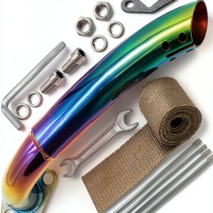 Exhaust Kit WNOOENG Chrome Bolt On for Mini Bikes-0