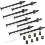 Biaungdo M6 x 100mm Bunk Bed Bolts, Hex Drive Socket Furniture Barrel Screws Bolt Nuts Furniture Crib Baby Bed Bolt with Wrench(Black, 12 Pcs)-0