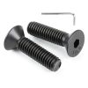 100 PCS M5 x 12mm Flat Head Socket Cap Screws Bolts, 10.9 Grade Carbon Steel Countersunk Allen Bolts, Full Thread, Black Coating, Screwdriver Included-0