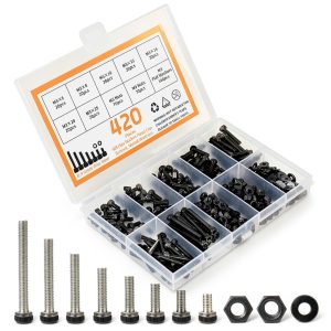 M3 Screw Kit 420pcs CARLWIN Premium Socket Head Screws Black-0